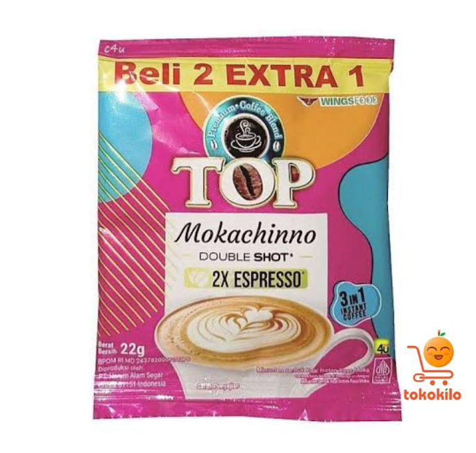 TOP Coffee Mokachinno Double Shot 22gr (Beli 2 RTG GRATIS 1 Gelas Freefire)