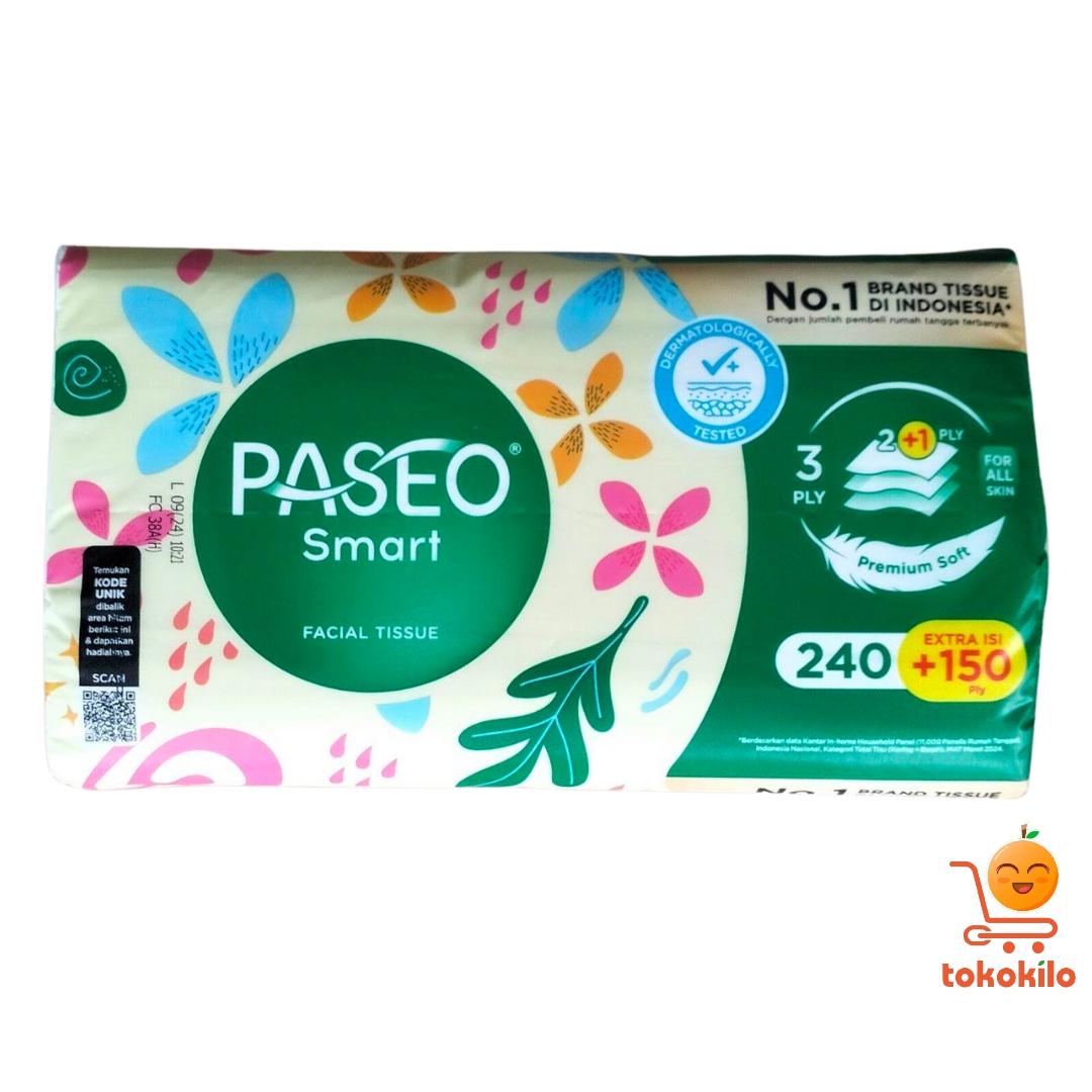Paseo Smart Facial Tissue 240 + 150 ply