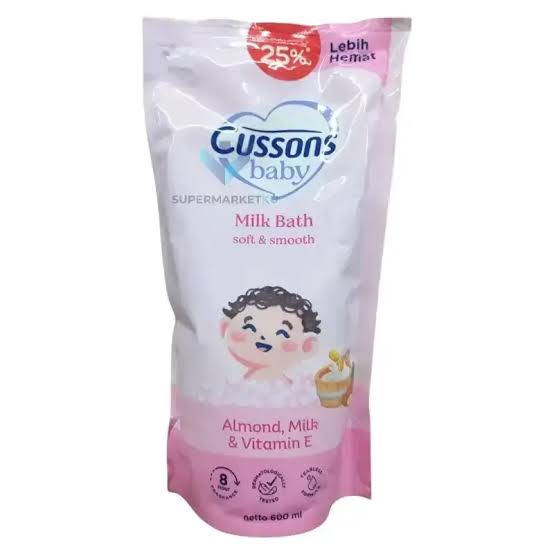Cussons Baby Milk Bath Soft & Smooth Pouch 375ml, 600ml