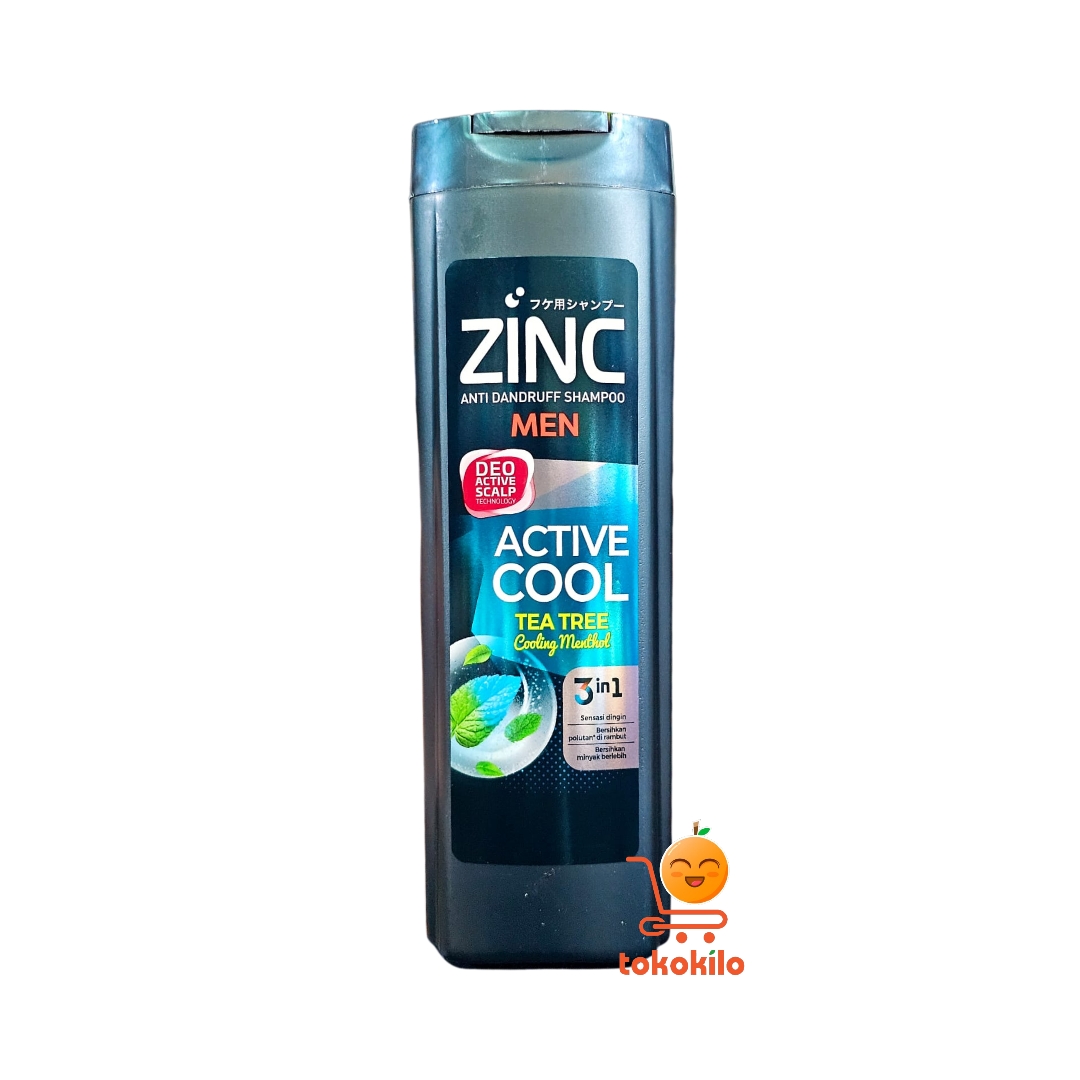 Zinc Men Active Cool Anti Dandruff Shampoo 170ml, 340ml