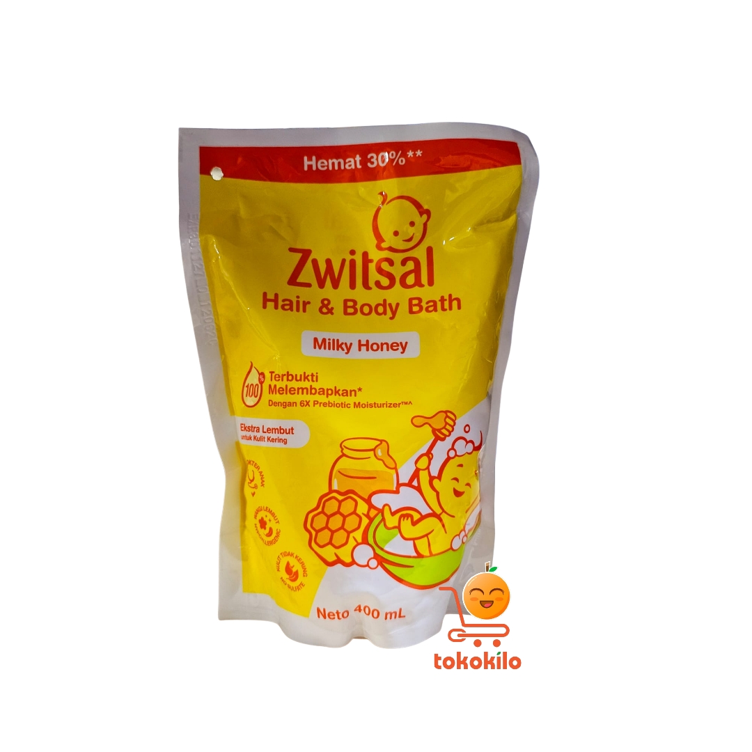 Zwitsal Hair & Body Bath Milky Honey 400ml