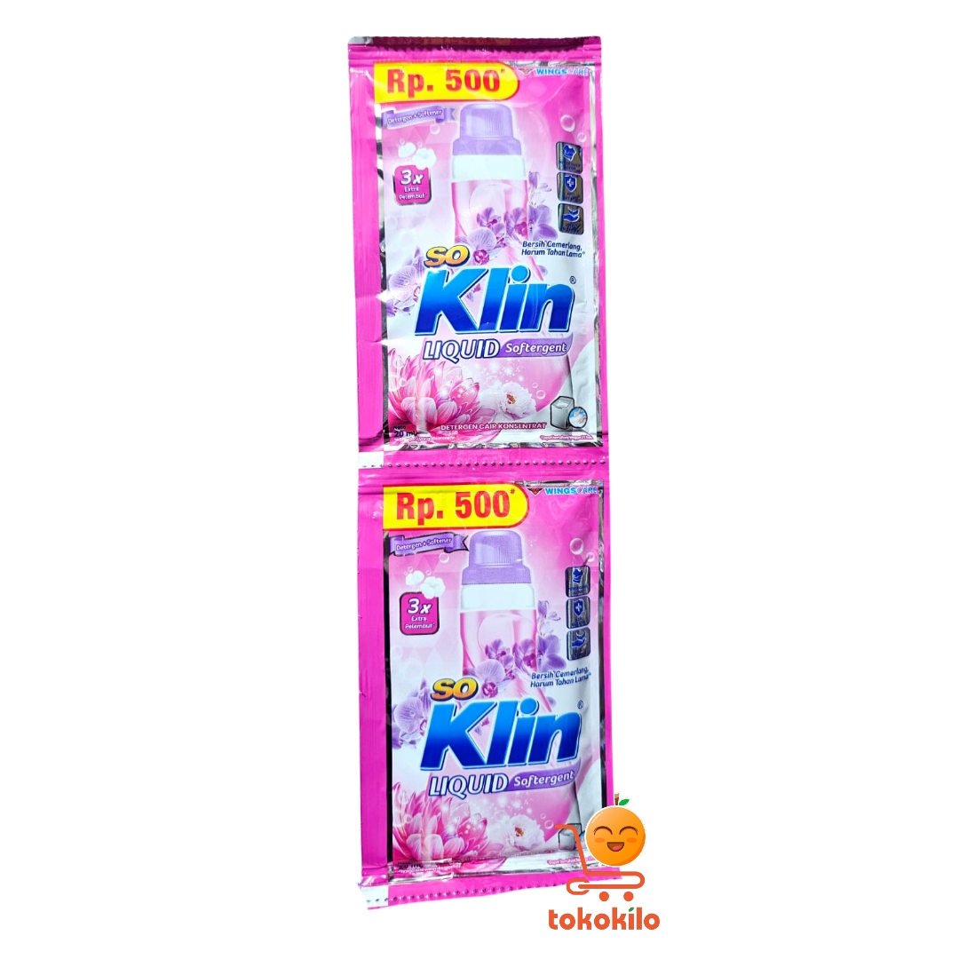 SoKlin Liquid Softergent Pink 20ml(12bks), Jumbo 40ml(6 FREE 1)