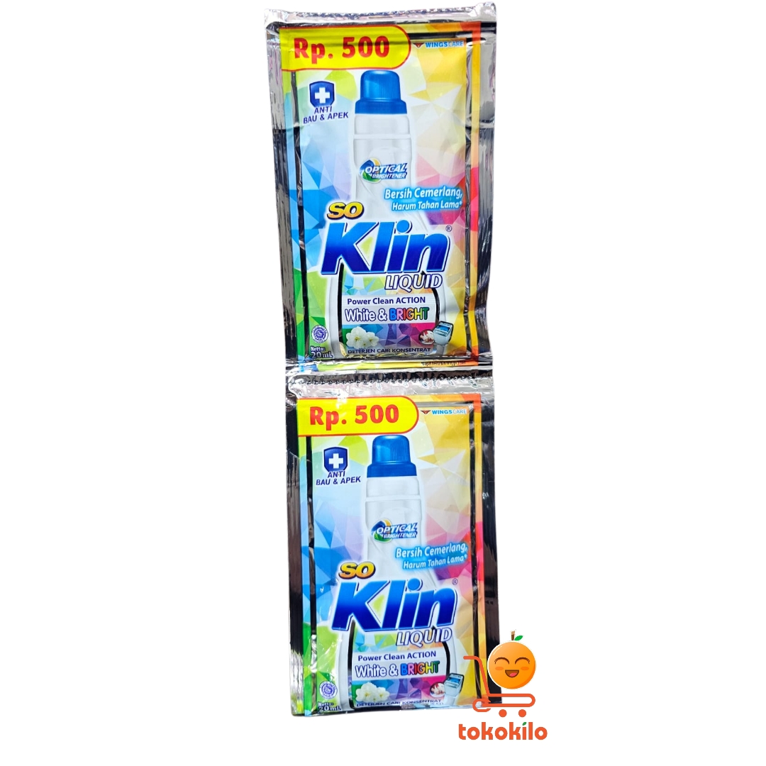 SoKlin Liquid Power Clean Action White & Bright 20ml (12bks),Jumbo 40ml(6 Free 1)