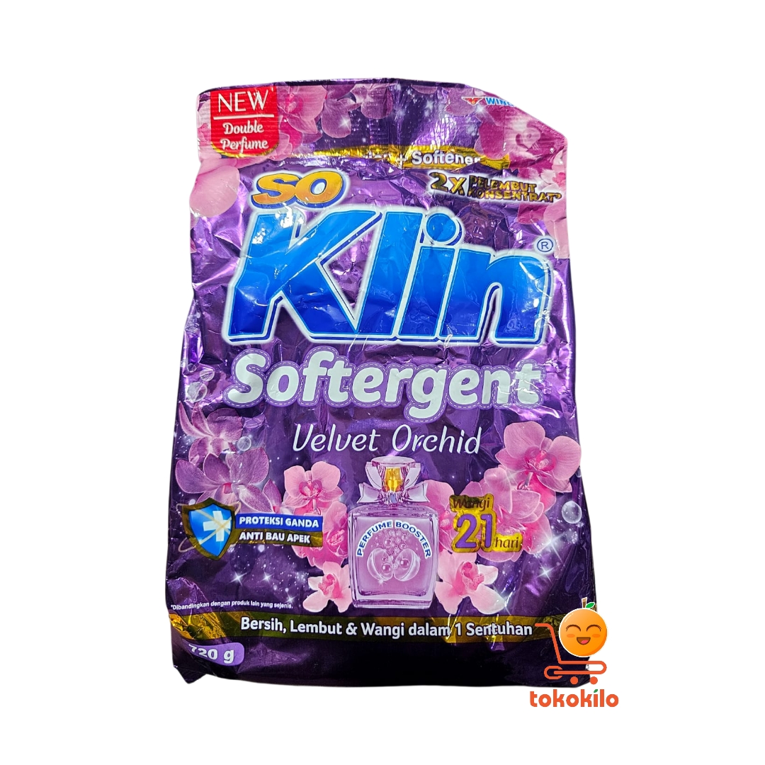 SoKlin Softergent Bubuk Velvet Orchid  225gr, 720gr, 1,5kg