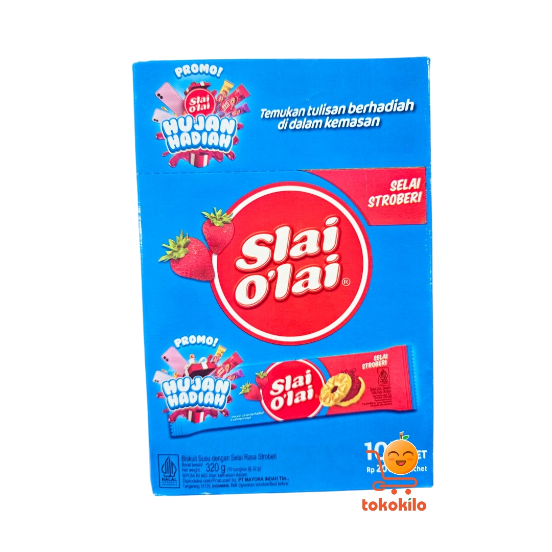 Slai Olai Biskuit Isi Selai Stroberi (1 Pack X 10pcs) 32gr