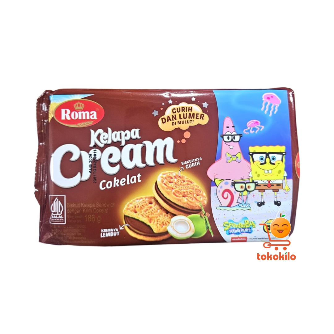 Biskuit Roma Kelapa Cream Cokelat 186gr