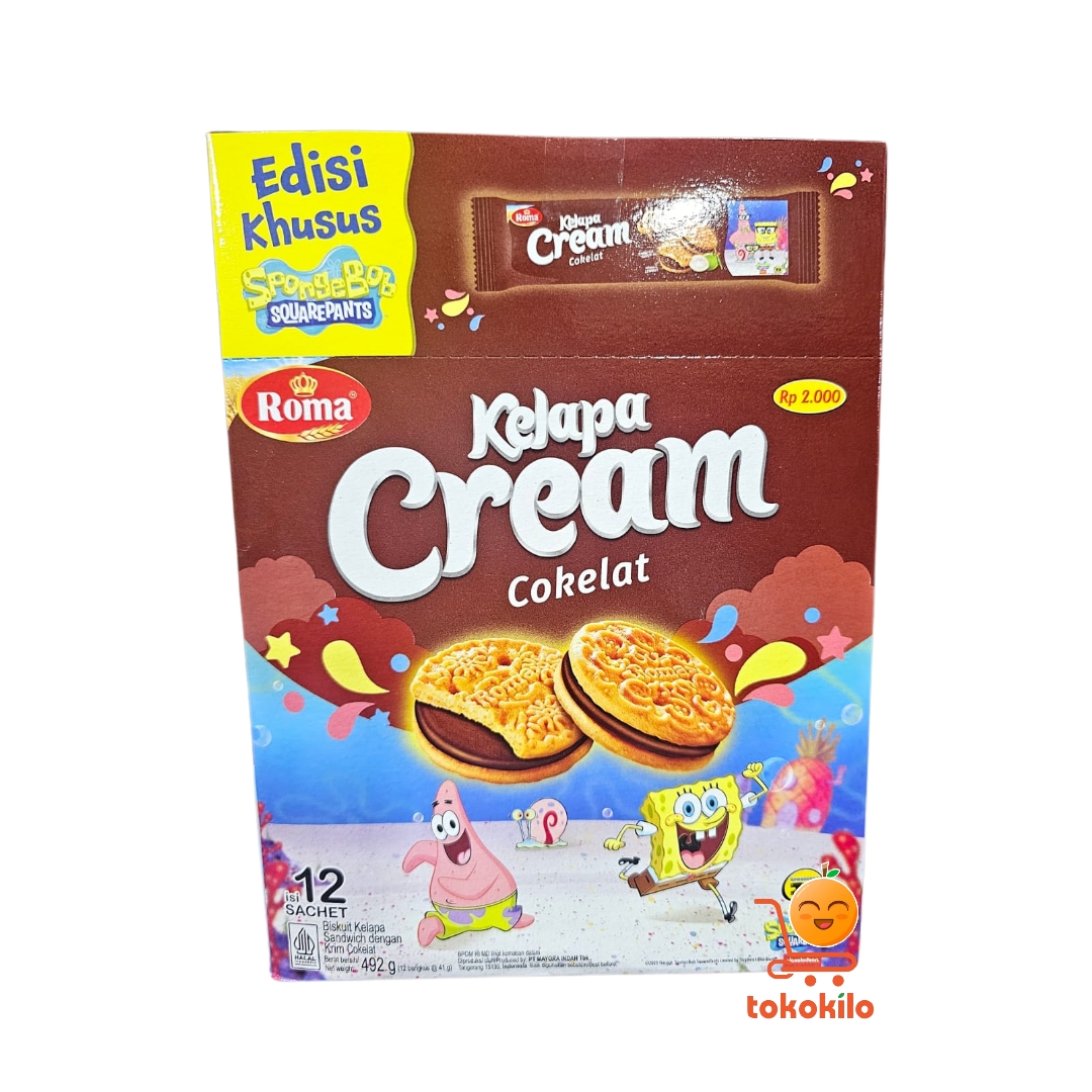 Biskuit Roma Kelapa Cream Cokelat (1 Box X 12pcs) 41gr