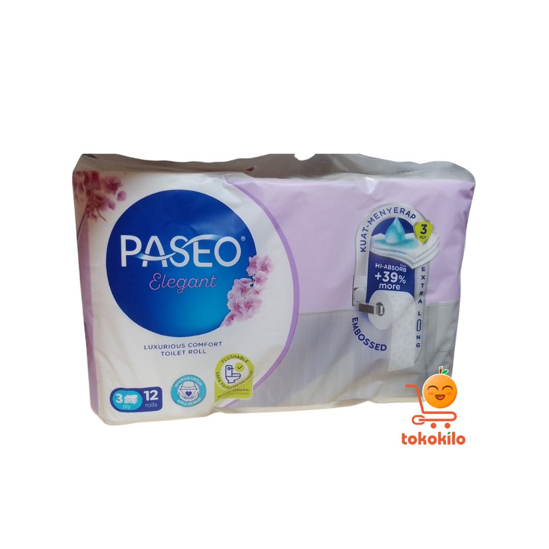 Tissue Toilet Paseo Elegant Tisu  12 Rolls