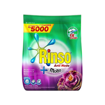 Rinso Deterjen Bubuk Anti Noda Rose Fresh 195gr, 700gr