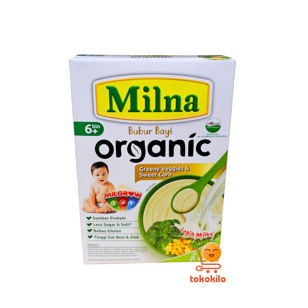 Milna Bubur Bayi Organic Greeny Veggies & Sweet Corn 120gr