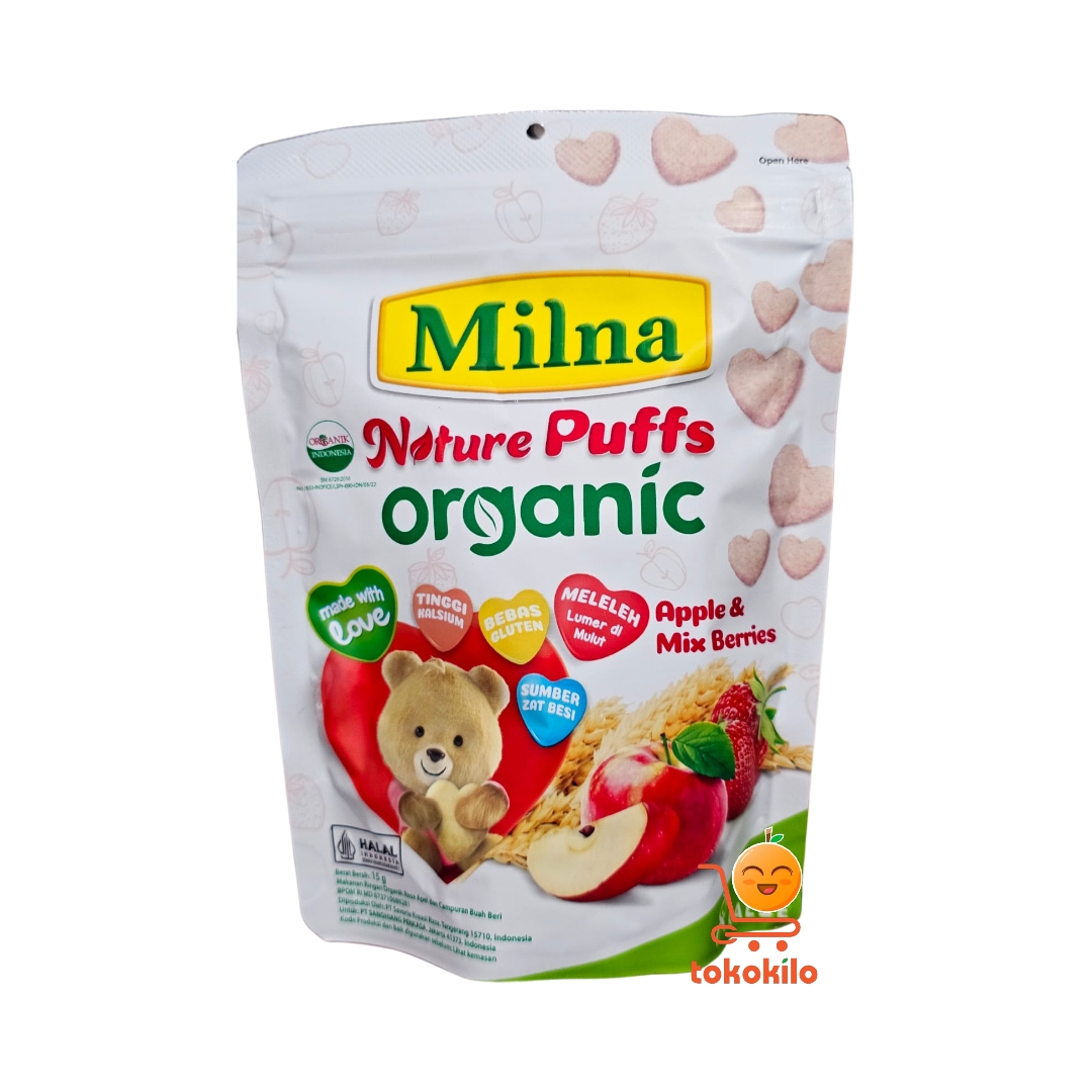 Milna Nature Puffs Organic rasa Apple & Mix 15gr
