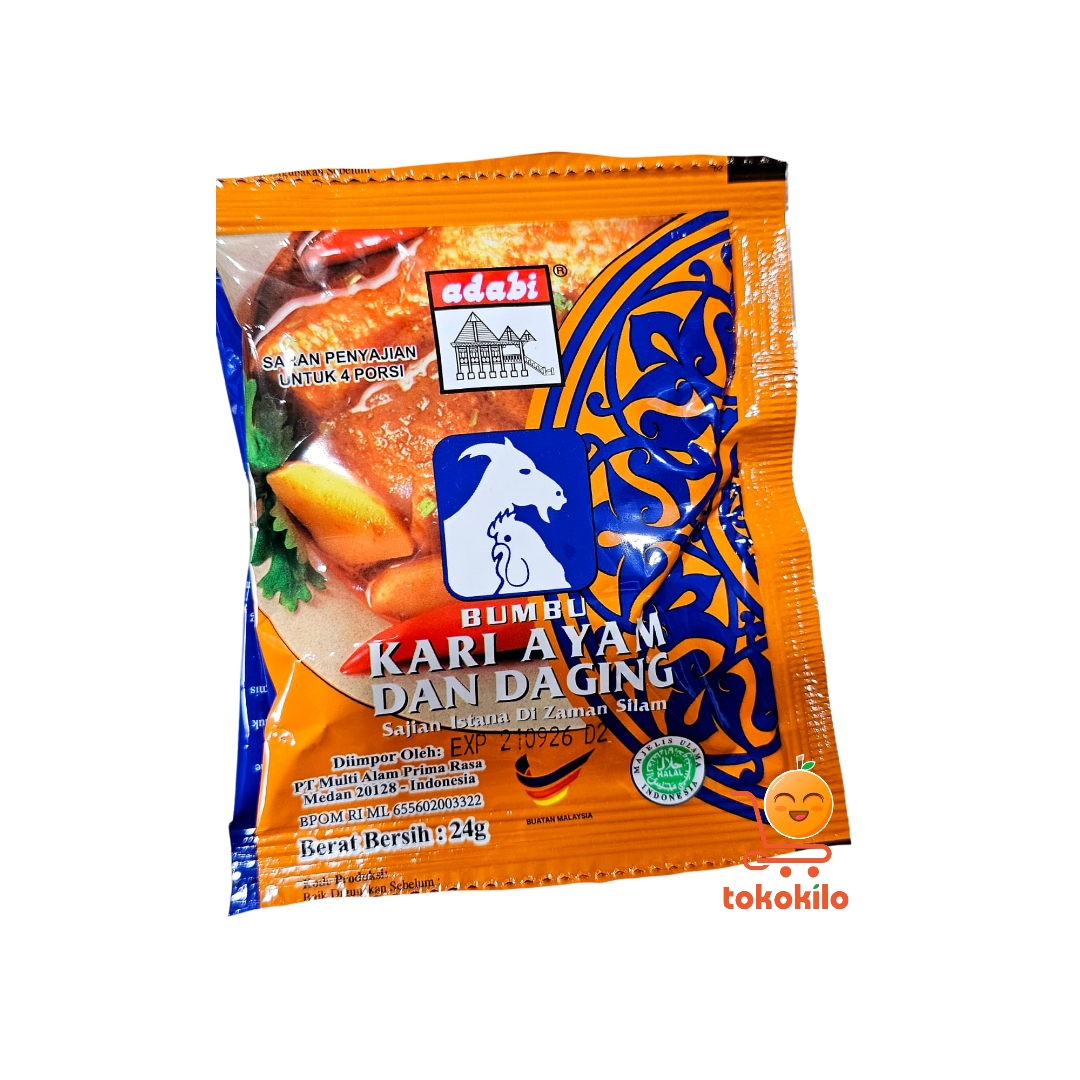 Bumbu Kari Ayam dan Daging Adabi 24gr, 250gr