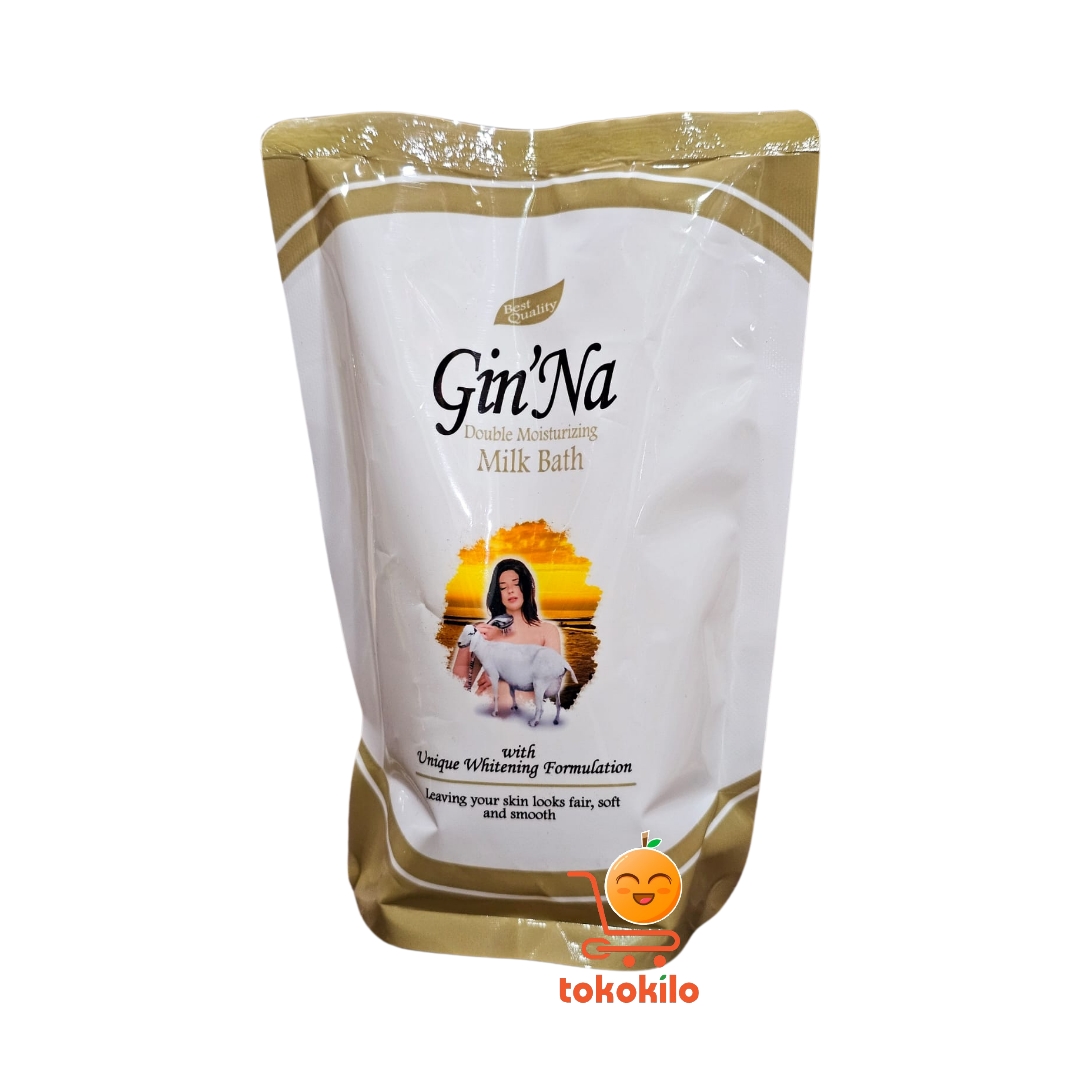 Sabun Mandi GinNa Double Moisturizing Milk 450ml, 1000ml