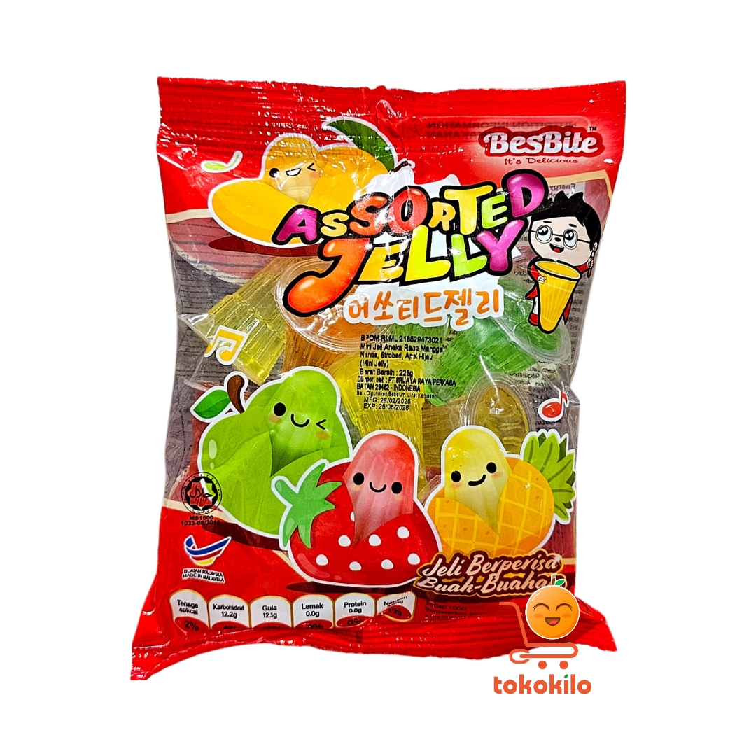 Jelly Besbite Assorted Jelly Rasa Buah-Buahan 228gr