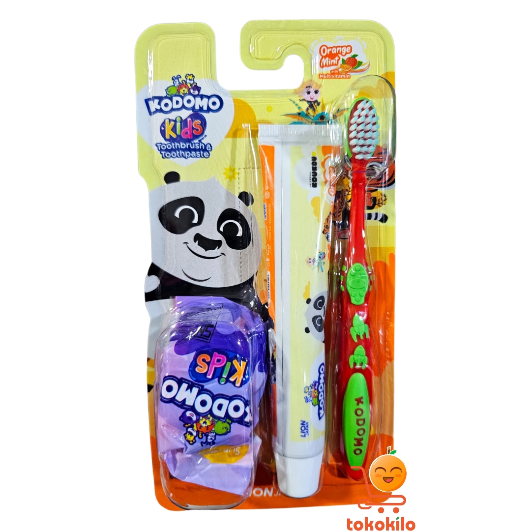 Kodomo Sikat Gigi 2in1 Pro Kids Jeruk & Stroberi Mint