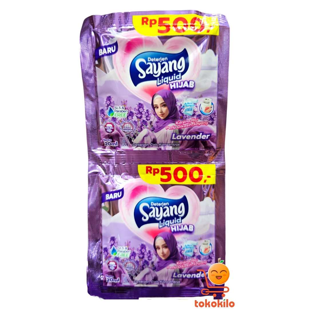 Sayang Liquid Deterjen Hijab Lavender 20ml (2RTG Gratis BOX)