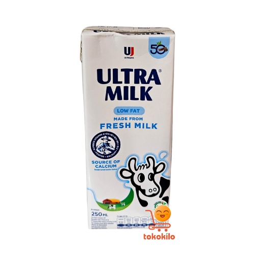 Susu UltraMilk Low Fat Rasa Original 250ml, 1000ml