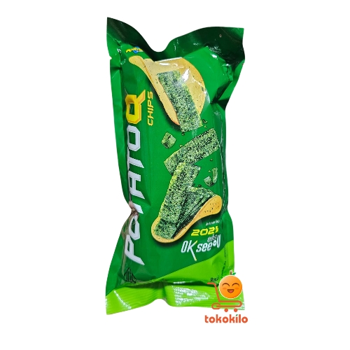 Kikoya Keripik Kentang PotatoQ Chips Rasa Rumput Laut 22gr 