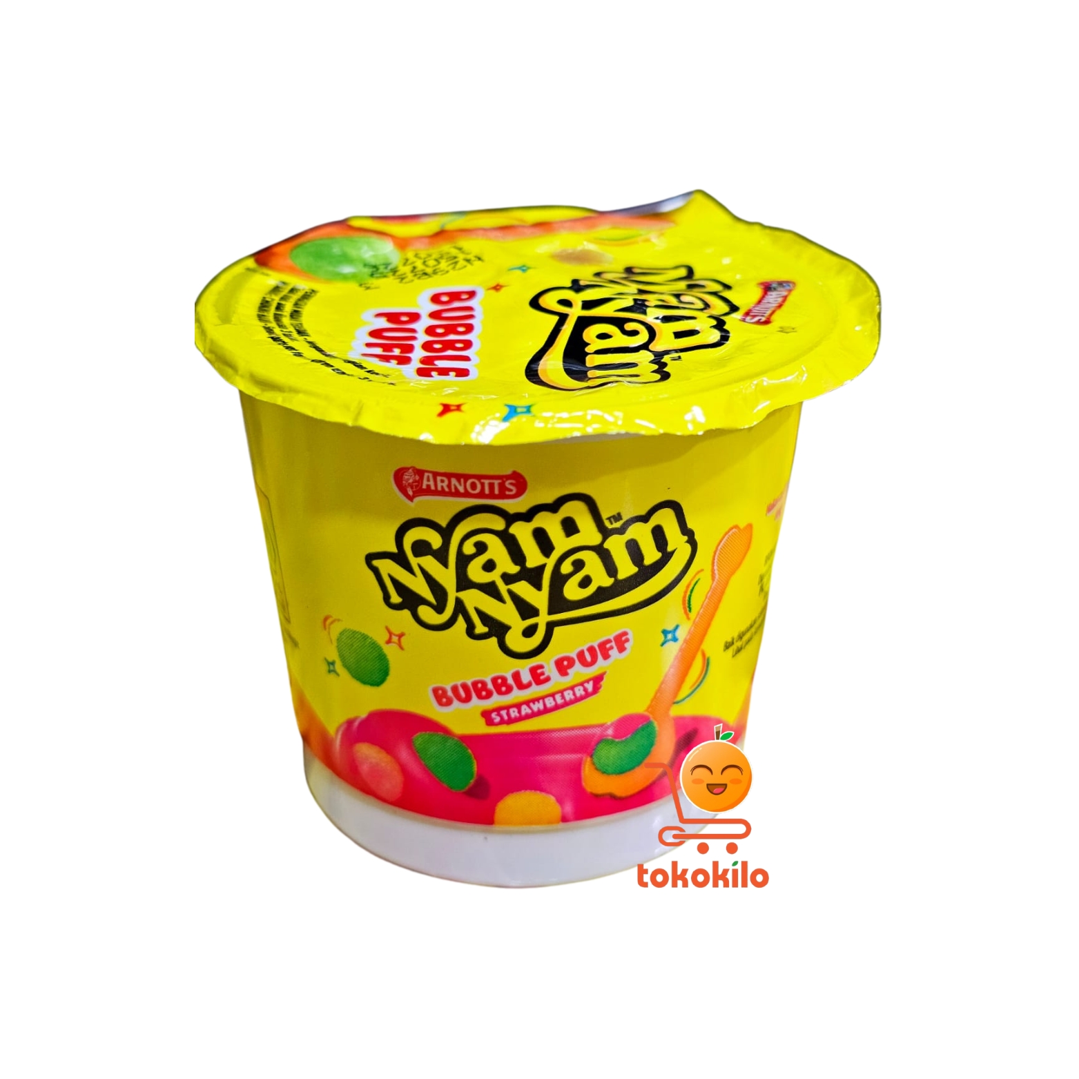 NyamNyam Bubble Puff Rasa Stroberi 18gr