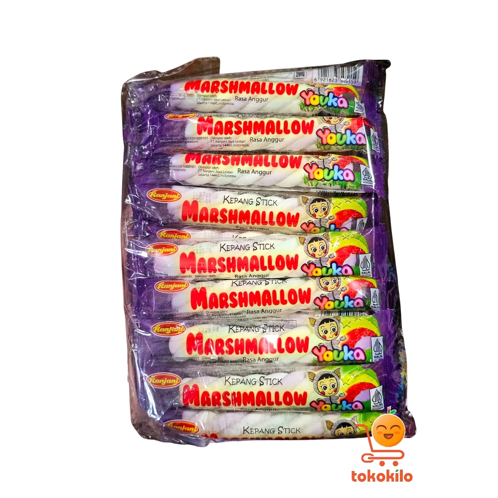 Youka Marshmallow Kepang Rasa Anggur (1pack X 20 pcs)