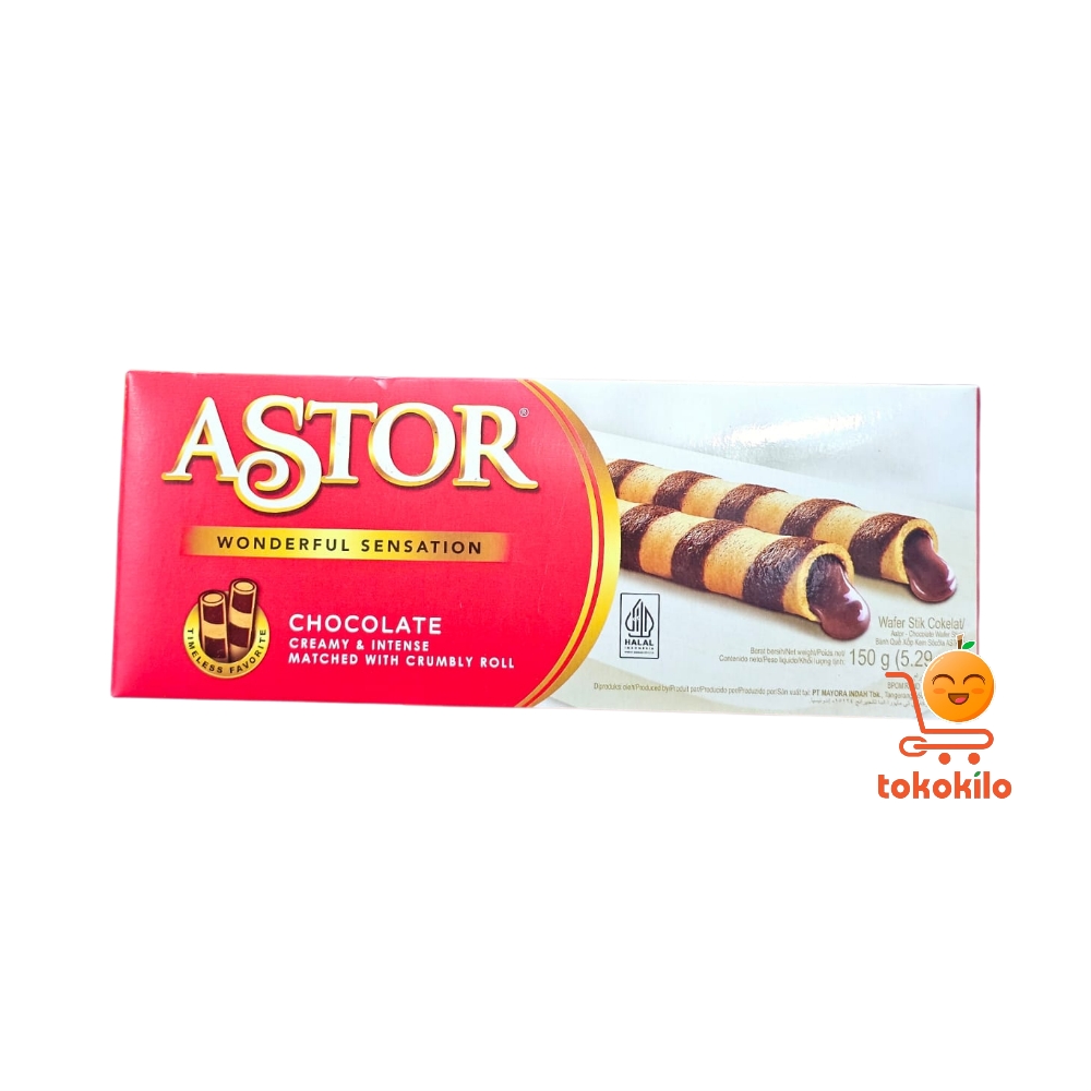 Wafer Roll Astor Cokelat 150gr