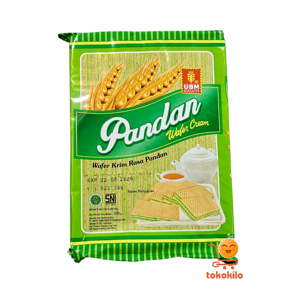 Cemilan Wafer UBM Rasa Cream Pandan 230gr