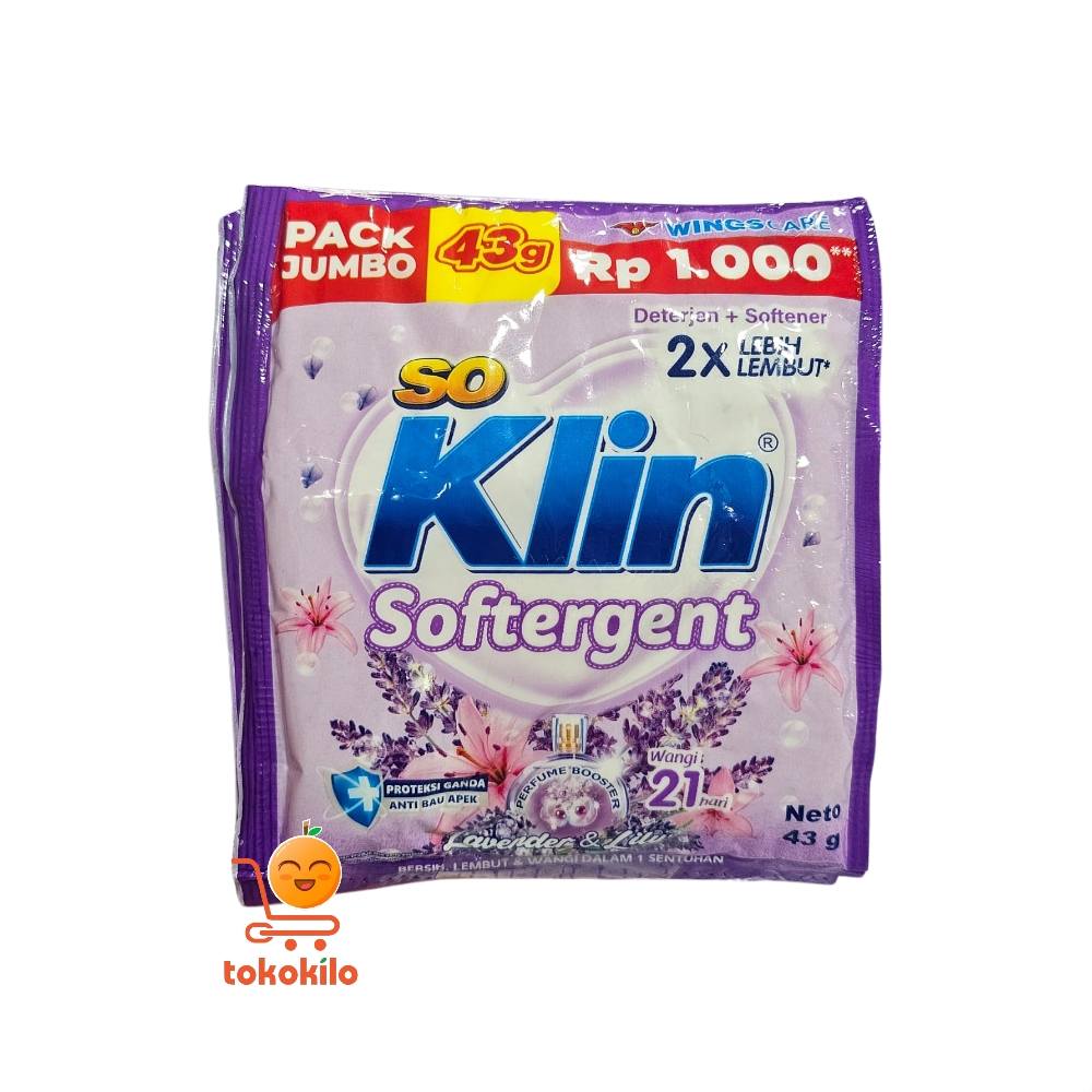SoKlin Softergent Bubuk Lavender & Lily 43gr