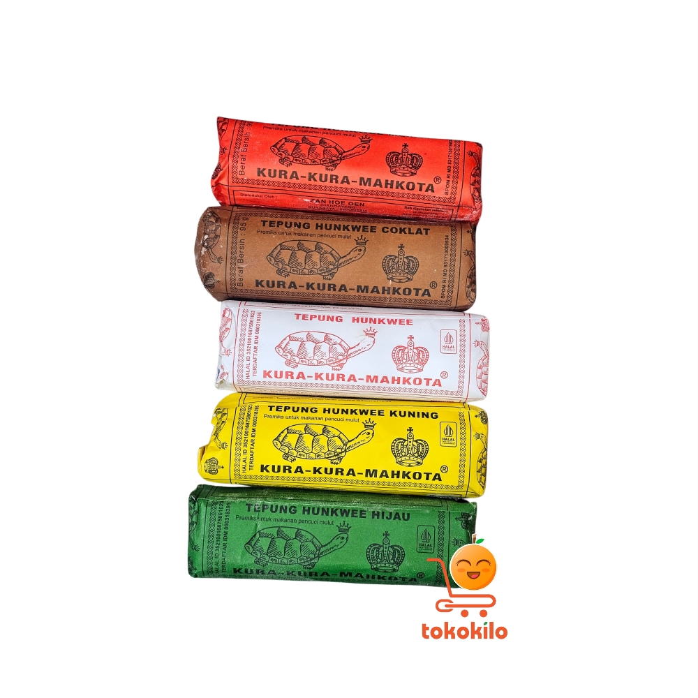 Tepung Hunkwe Kura-Kura Mahkota Warna Putih, Hijau, Kuning, Merah, dan Cokelat 95gr