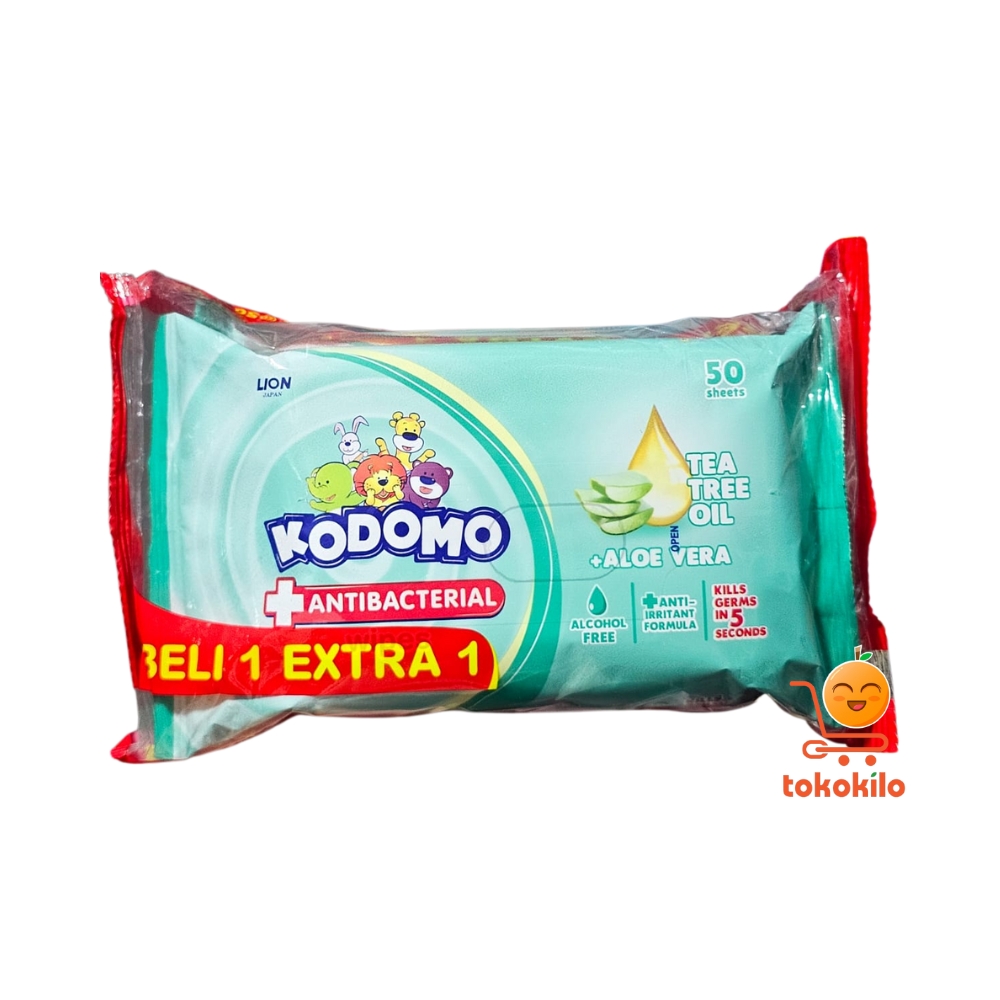 Kodomo Tisu Basah Antibakteri Aloevera (1 pack X 50 Sheets)