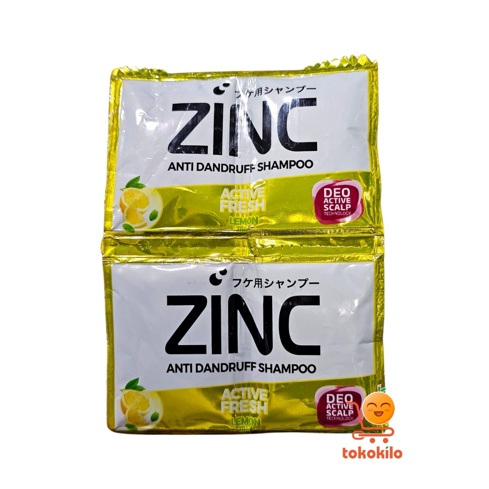 Zinc Anti Dandruff Shampoo Active Fresh Lemon 10ml (1 Pack X 12sachet)