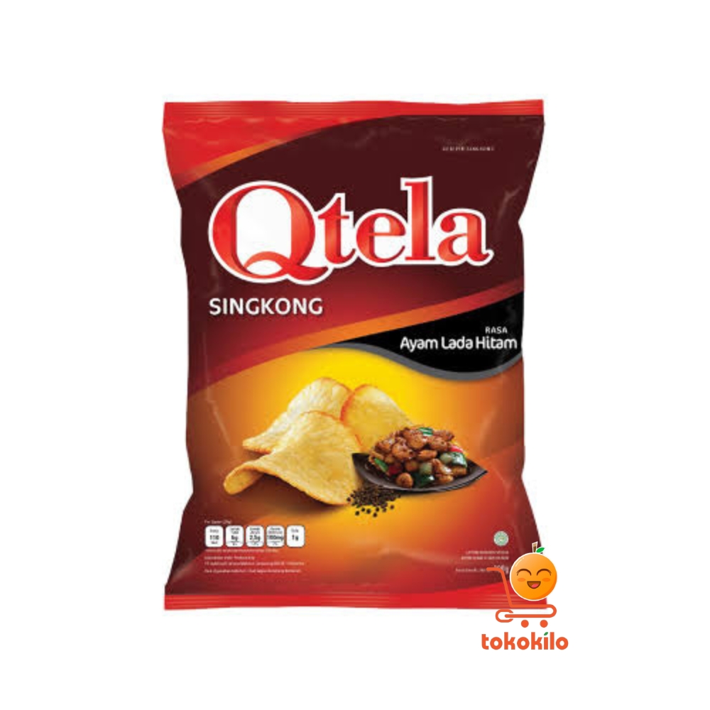 Qtela Keripik Singkong Rasa Ayam Lada Hitam 100gr