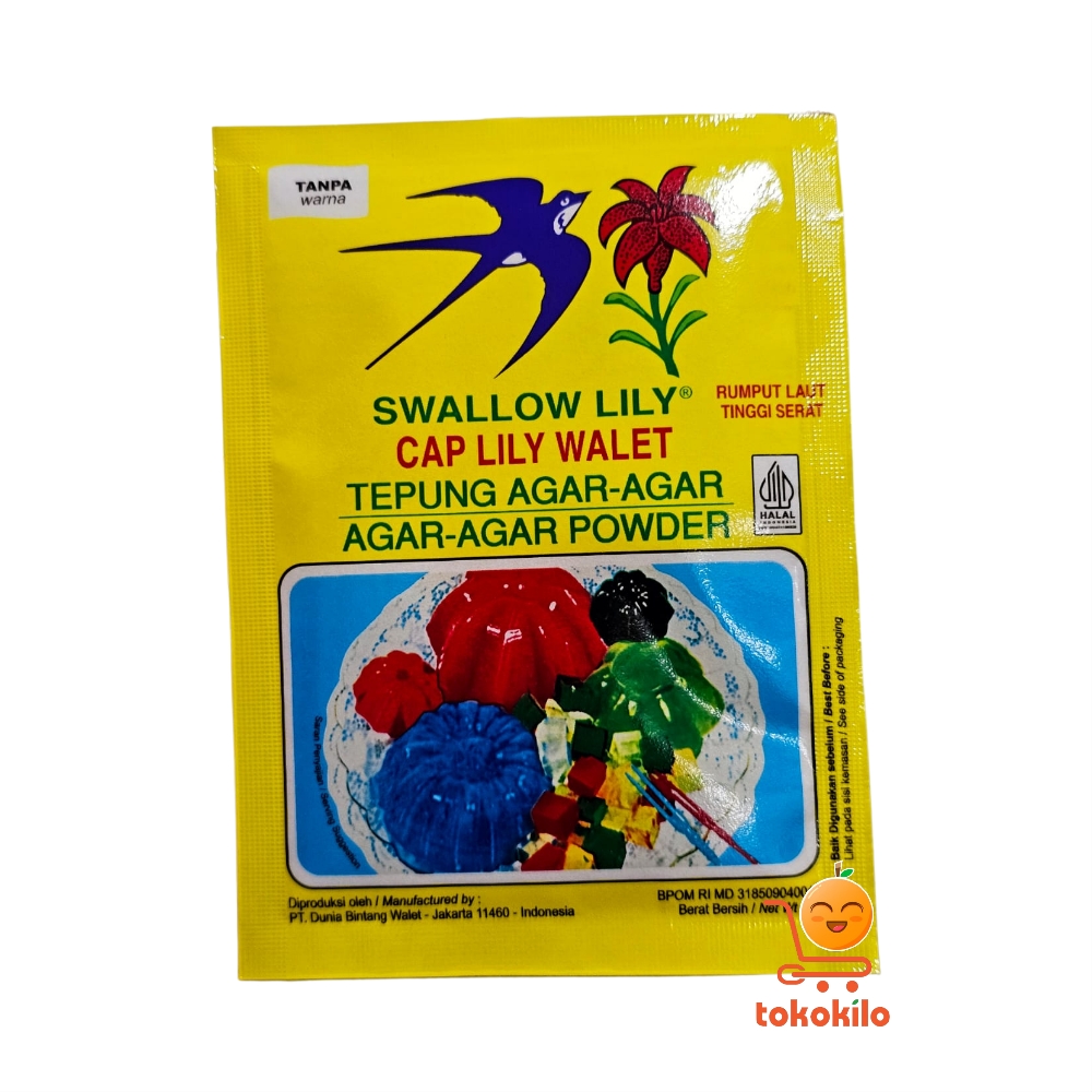 Tepung Agar-Agar Swallow Cap Lily Walet  Warna (Putih, Merah, Hijau, dan Coklat) 7gr