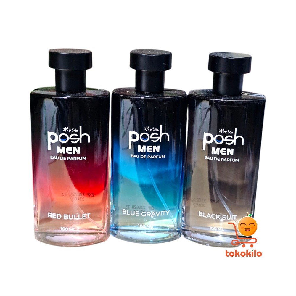Posh Men Eau De Parfum Black Suit, Blue Gravity, Red Bullet 100ml