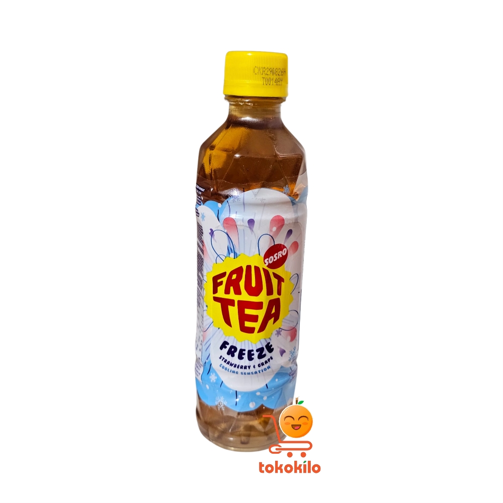 Minuman Fruit Tea Freeze Botol Rasa Stroberi & Anggur 350ml