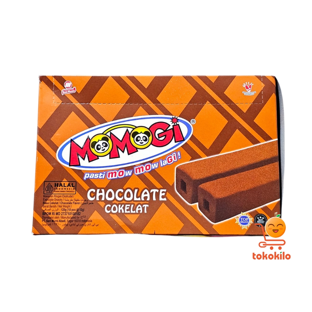 Momogi Stick rasa Coklat 4,5gr (1 Pack X 10pcs), 12gr (1Pack X 20pcs)