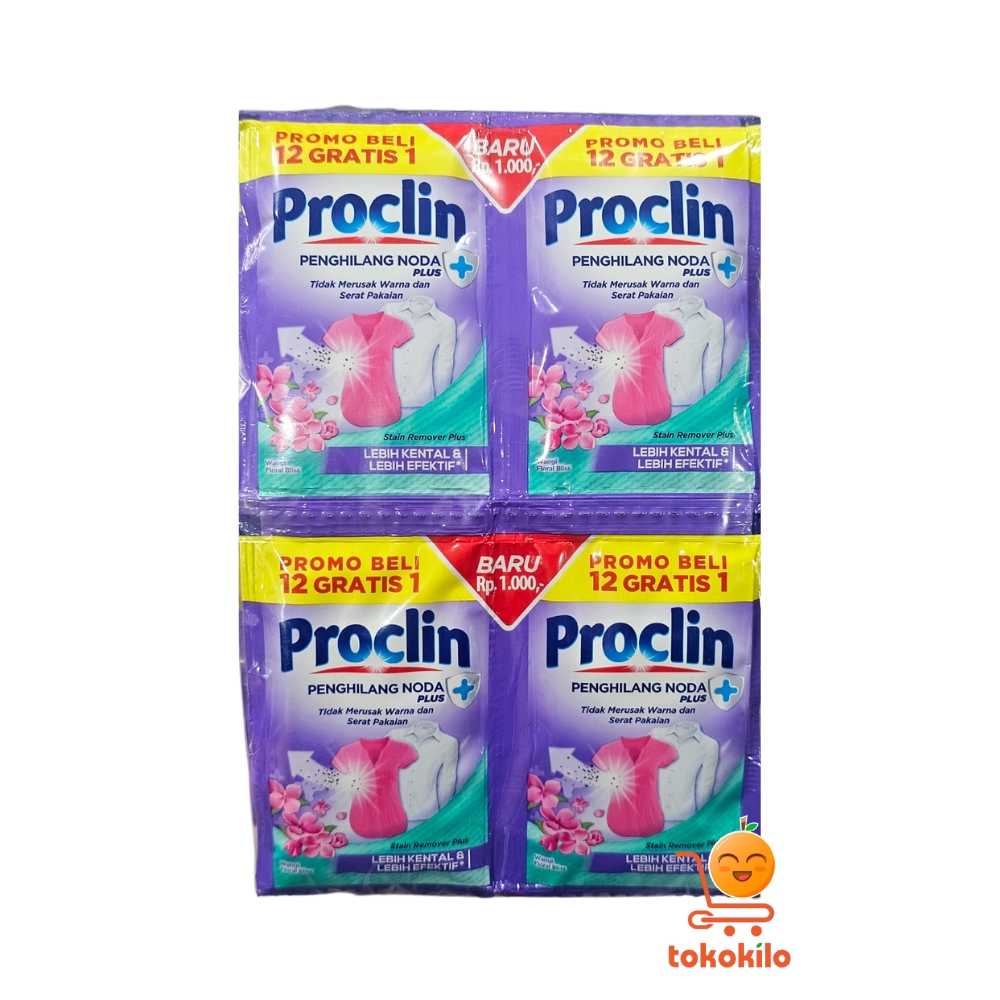 Proclin Penghilang Noda Ungu Sachet 25ml (1 Renteng X 12 GRATIS 1)
