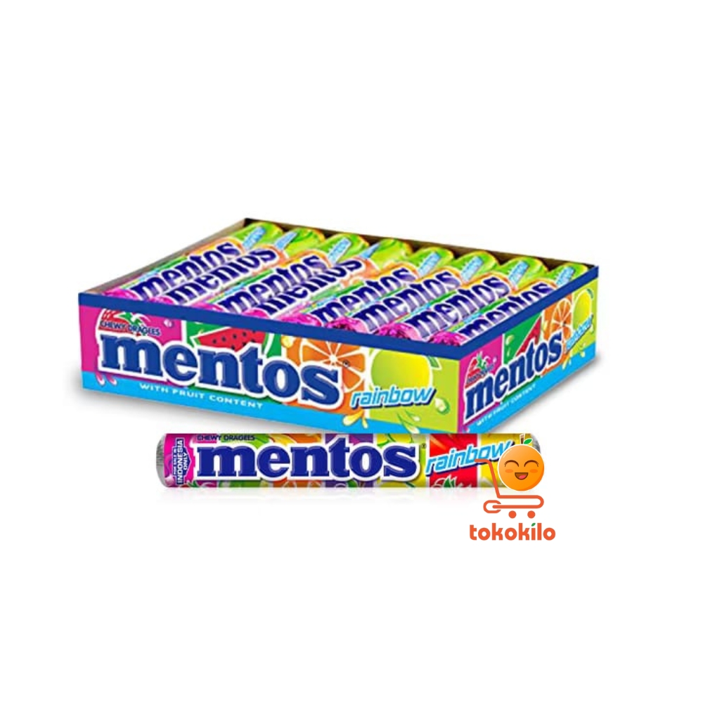 Mentos Chewy Dragees Rainbow 29gr (1 Pack X 14 Roll)
