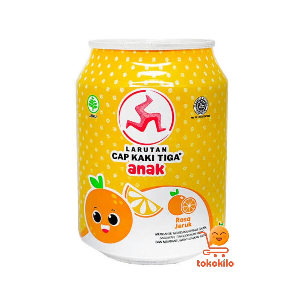 Larutan Cap Kaki Tiga Anak rasa jeruk 250ml