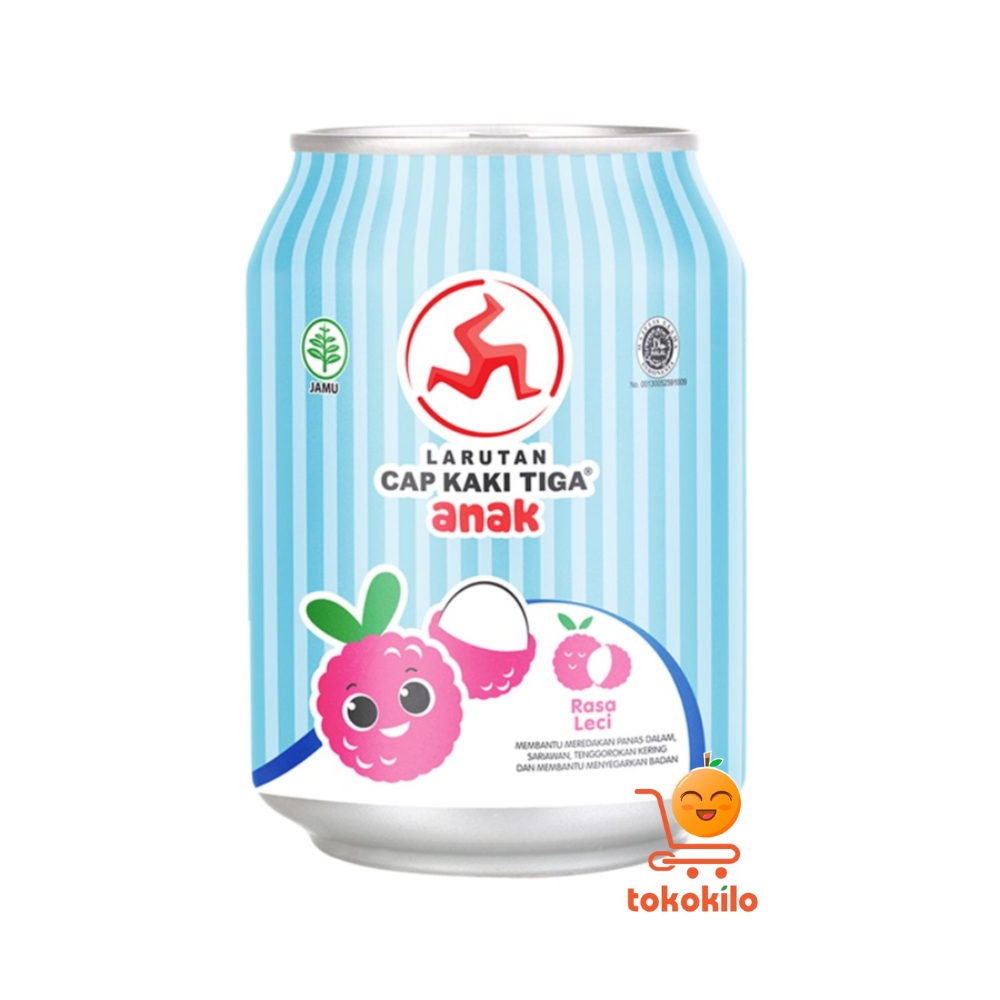 Larutan Cap Kaki Tiga Anak rasa leci 250ml