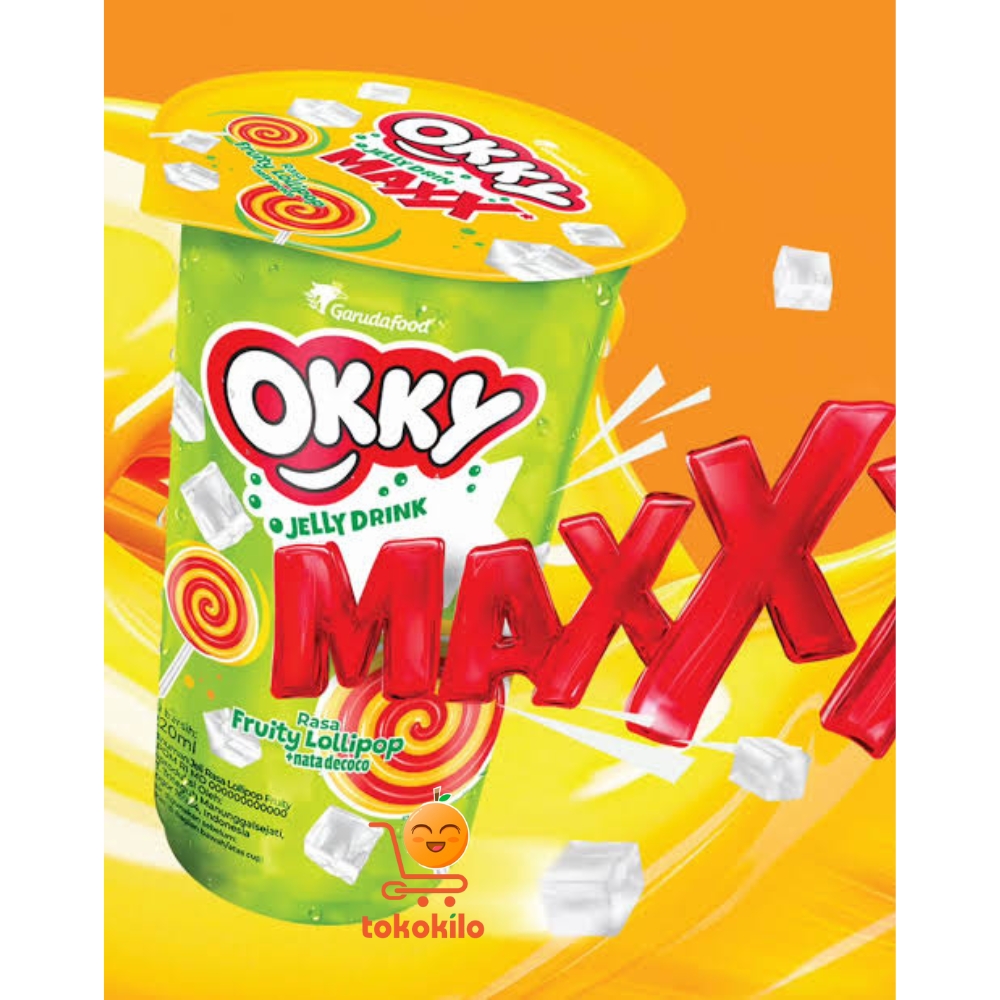 OKKY Jelly Drink MAXX rasa Fruity Lollipop 220ml (24 PCS)
