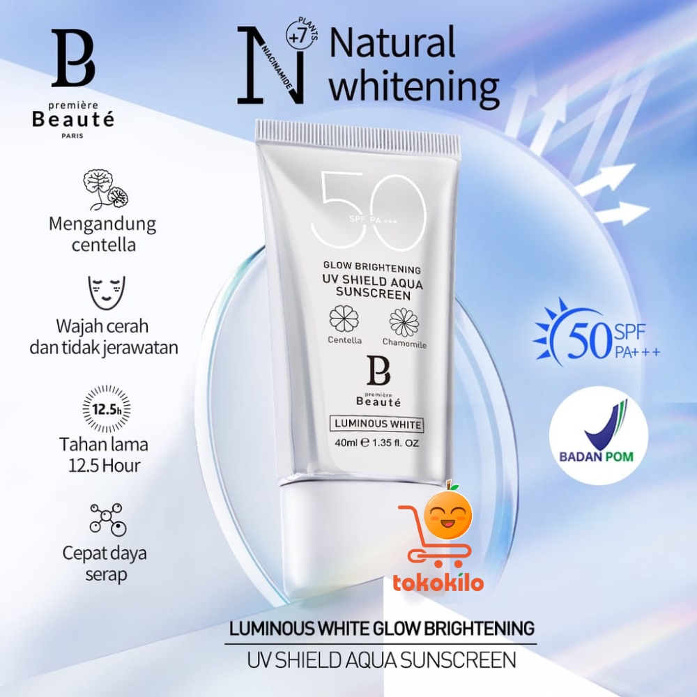 Premiere Beaute Luminous White Glow Brightening UV Shield Aqua Sunscreen 40ml