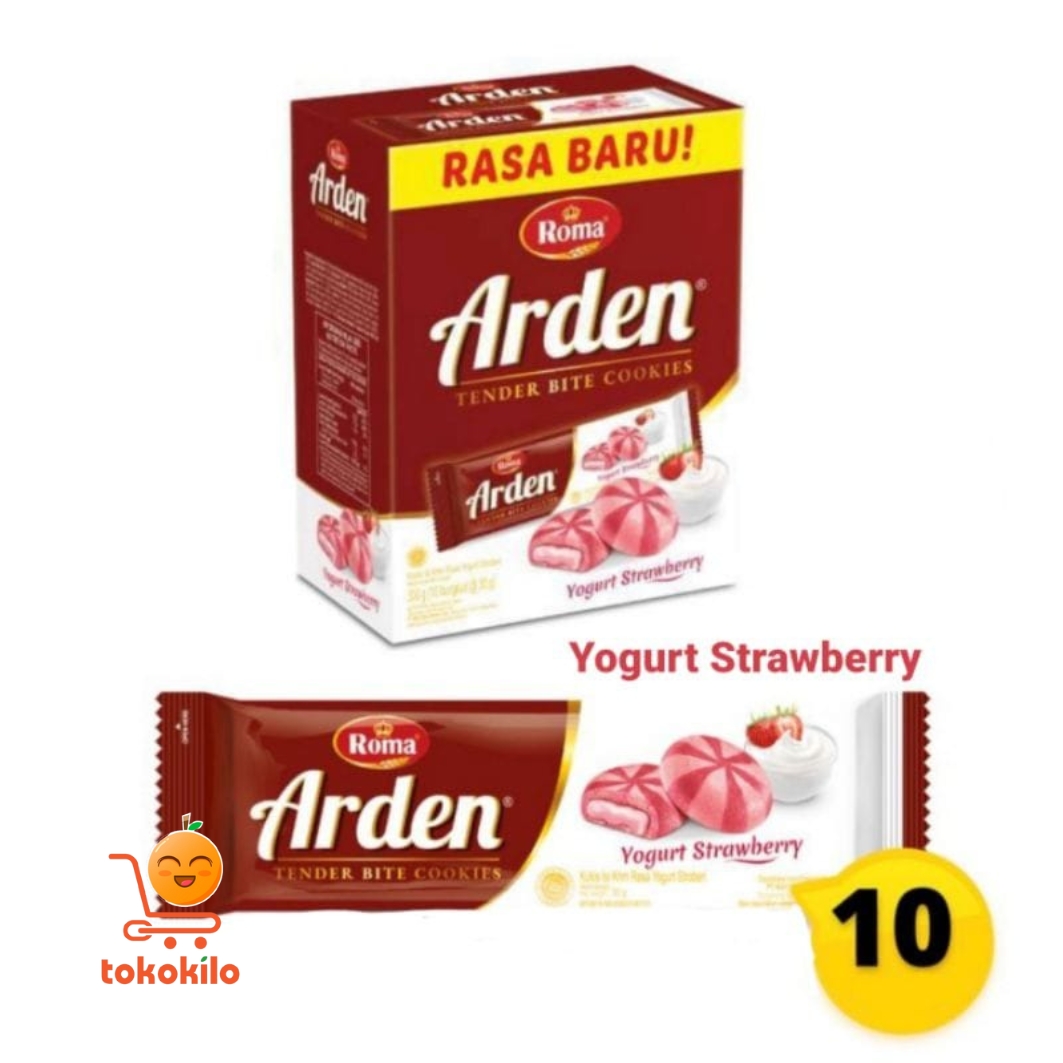 Roma Arden Biskuit rasa Yogurt Strawberry (1 Box X 10pcs) 27gr