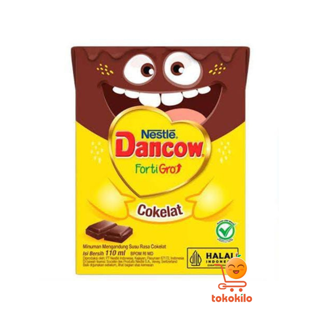 Dancow Susu UHT FortiGro rasa cokelat 110ml, 180ml