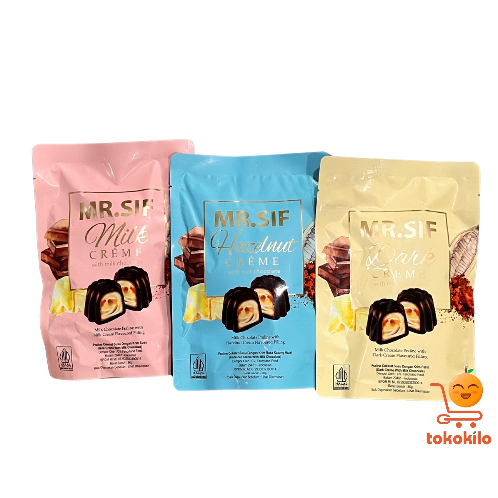 Mr. Sif Milk Chocolate Praline with Dark Cream Flavoured Filling 80gr
