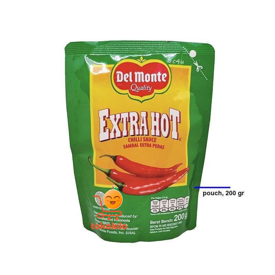Del Monte Saus Sambal Extra Hot 200gr, 500gr, 1kg