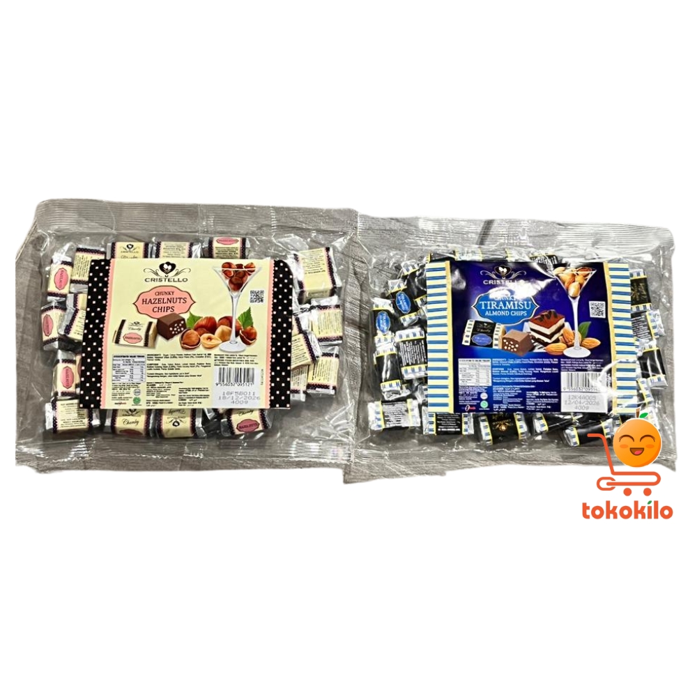 Cristello Chunky Hazelnuts Chips & Tiramisu Almond Chips 400gr