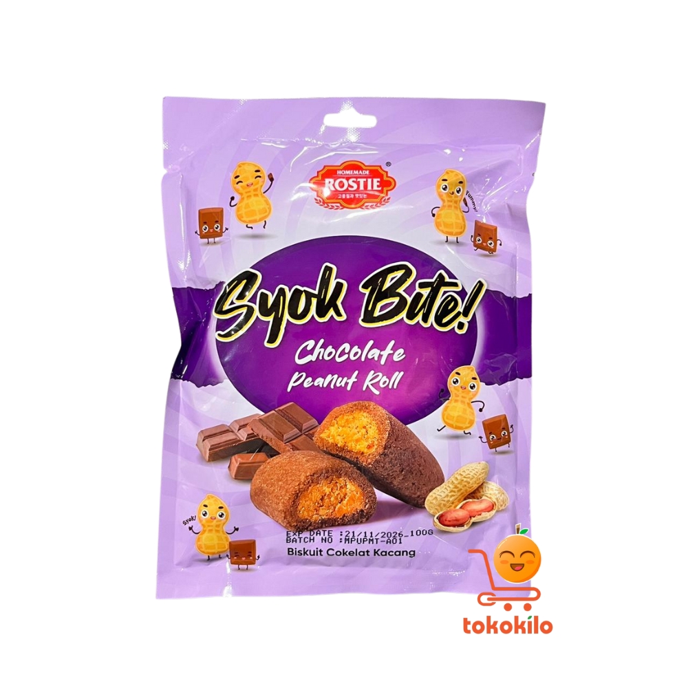 Rostie Syok Bite Chocolate Peanut Roll 100gr