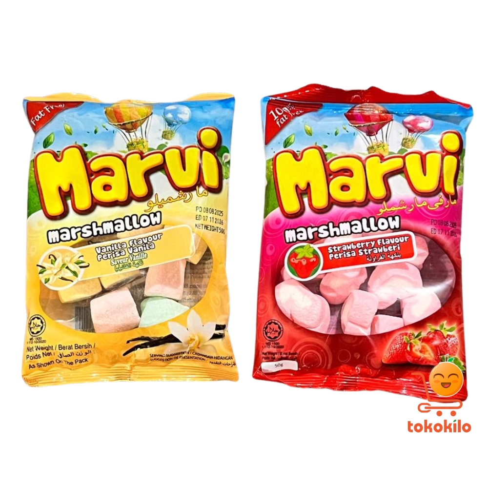 Marvi Marshmallow Rasa Vanilla & Strawberry 50gr