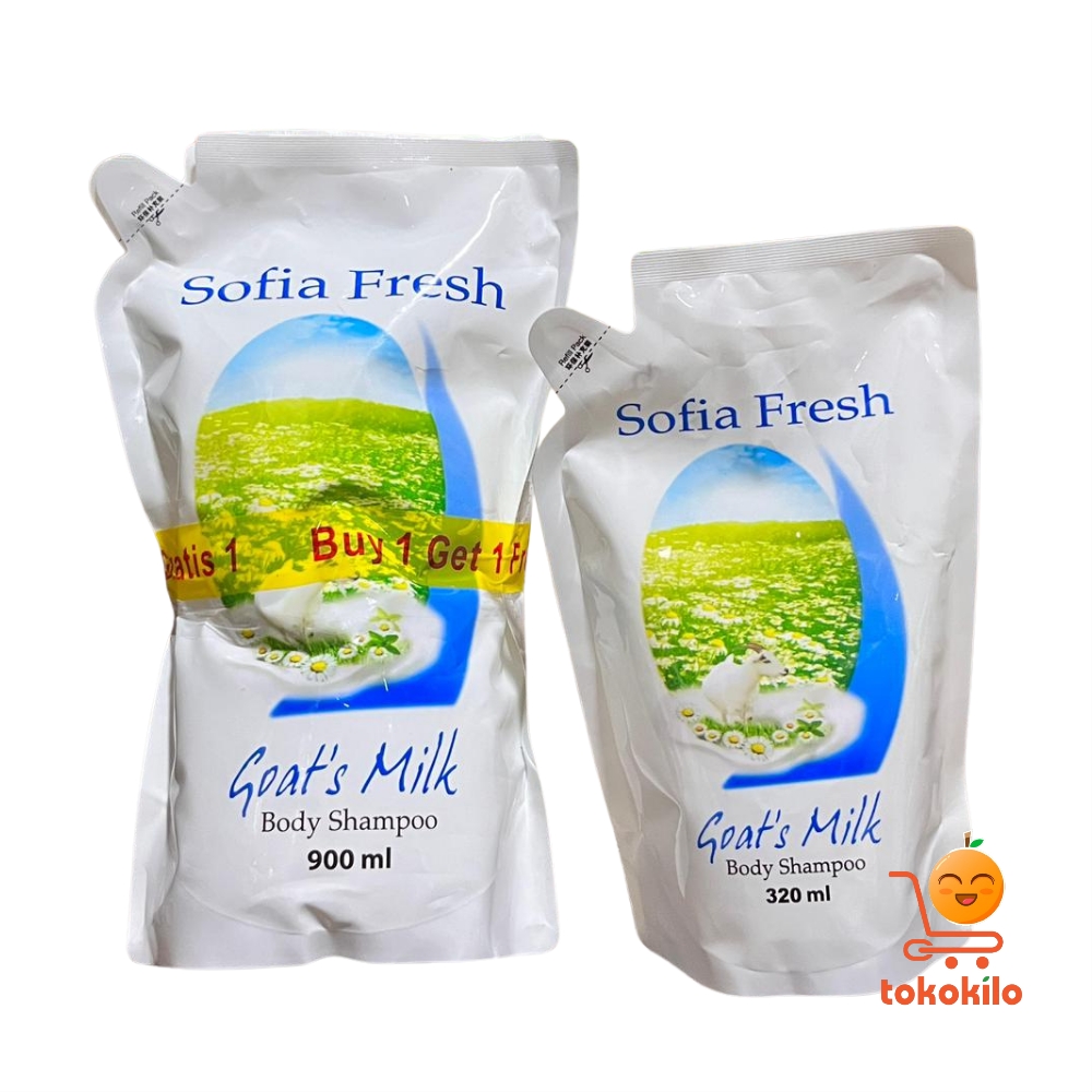 Sofia Fresh Goat's Milk Body Shampoo 320ml, 900ml BANDED (Beli 1 GRATIS 1)